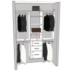 Three section:  Double rod / Drawer 18"