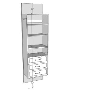 Mix- drawer/ shelf 72” Height (24"W)
