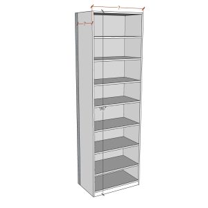 All shelves 96” Height