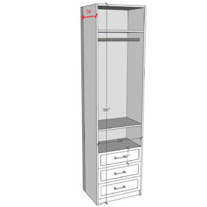 mix – drawer/Rod 96” Height(24"W)