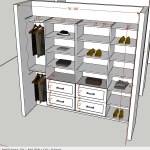 S:Four section-  double rod   / Drawer , shelf   - 24" / shelf  . Start from floor 84"