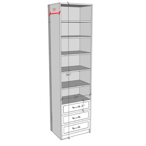 mix – drawer/shelf 96” Height(24"W)