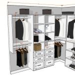 Name: L shape, Six section – Mix of Shelf / Drawer / Rod ( Hanging system 72” H)