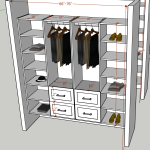 S: Four section-  shelf   -  Drawer / ROD   -  shelf  18" start from floor 84"