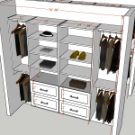 S:Four section-  double rod / Drawer , shelf - 24" / double rod  . Start from floor 84"