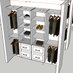 S: Four section-  double rod - Drawer /SH  - double rod 18" start from floor 84"