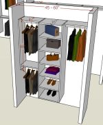 three section , double rod , single rod , shelf 16" and 12"