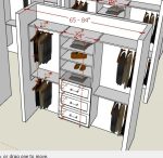 S.  double rod / 18" drawer- shelf   /  double rod /   , start from floor 84"