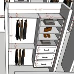 S:two section , double rod , drawer 24"W , start from floor 84"