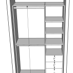 two section:  double rod /  drawer 18" , start from floor 84"