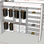 S: Four section-   double rod  -   Drawer / ROD   - shelf  18"    start from floor  84"