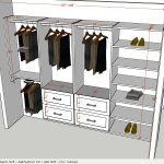 S:Four section-  double rod / Drawer  Rod 24" / shelf  . Start from floor 84"
