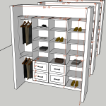 S: Four section-  double rod   -   Drawer / shelf    - shelf  18" start from floor  84"